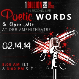 One Billion Rising in Second Life  Poetry Reading & Open Mic